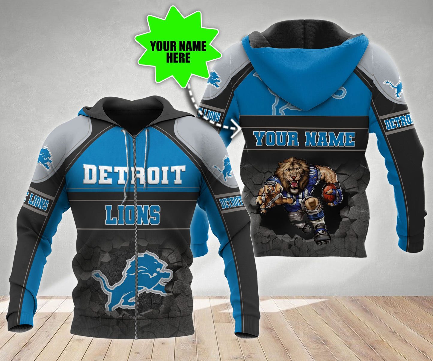 Detroit Lions Personalized All Over Printed 576