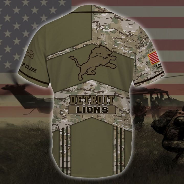 Detroit Lions Personalized Baseball Jersey BG119
