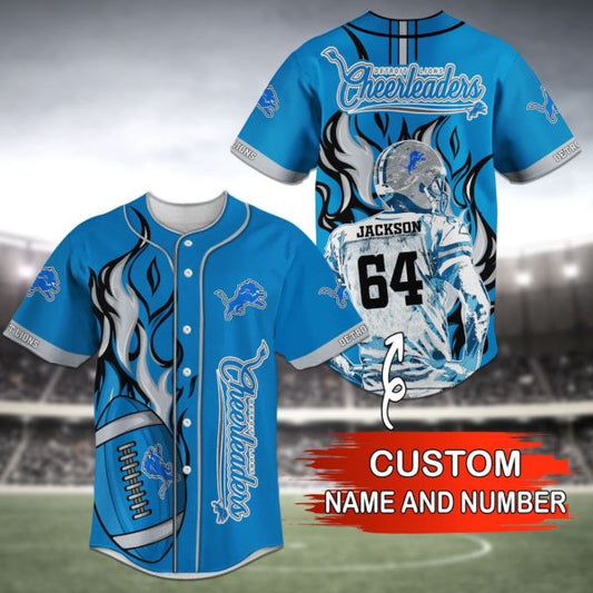Detroit Lions Personalized Baseball Jersey BG32
