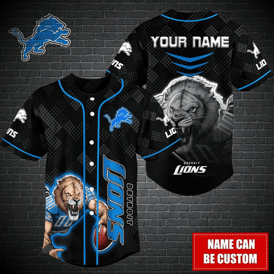 Detroit Lions Personalized Baseball Jersey BG358