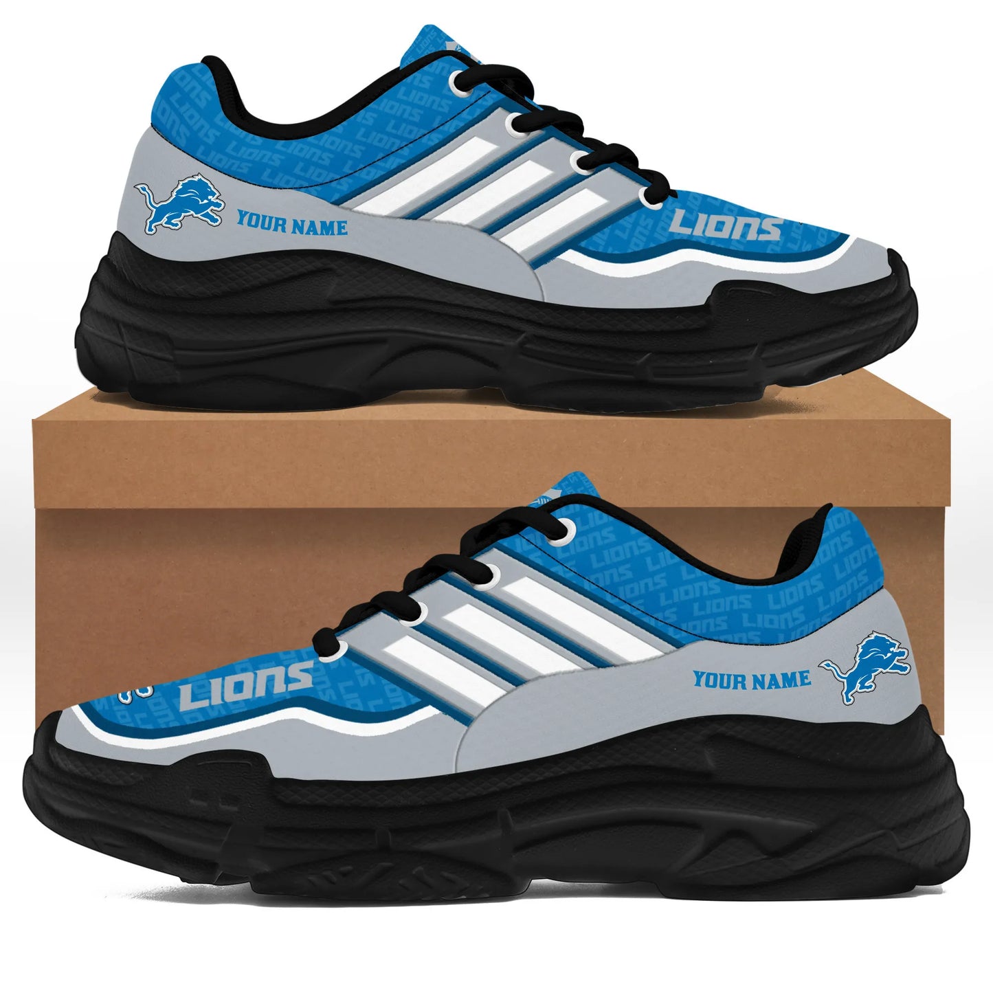 Detroit Lions Personalized Chunky Sneakers 04