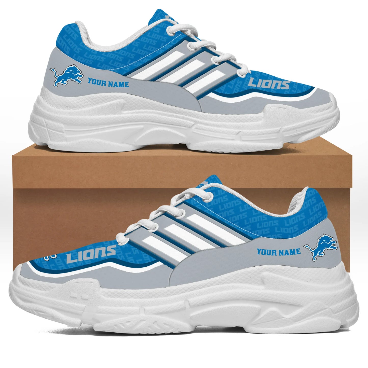 Detroit Lions Personalized Chunky Sneakers 04