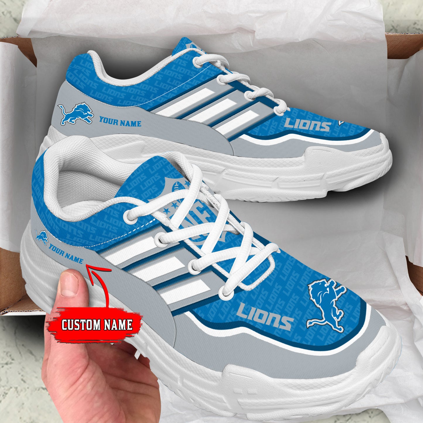 Detroit Lions Personalized Chunky Sneakers 04