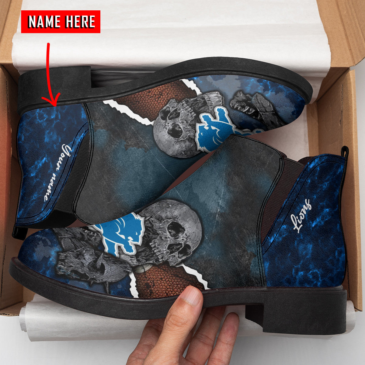Detroit Lions Personalized Comfort & Fashion Short Boots BG09