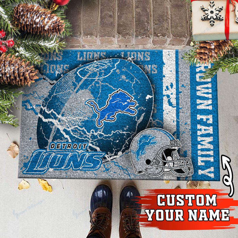 Detroit Lions Personalized Doormat BG11