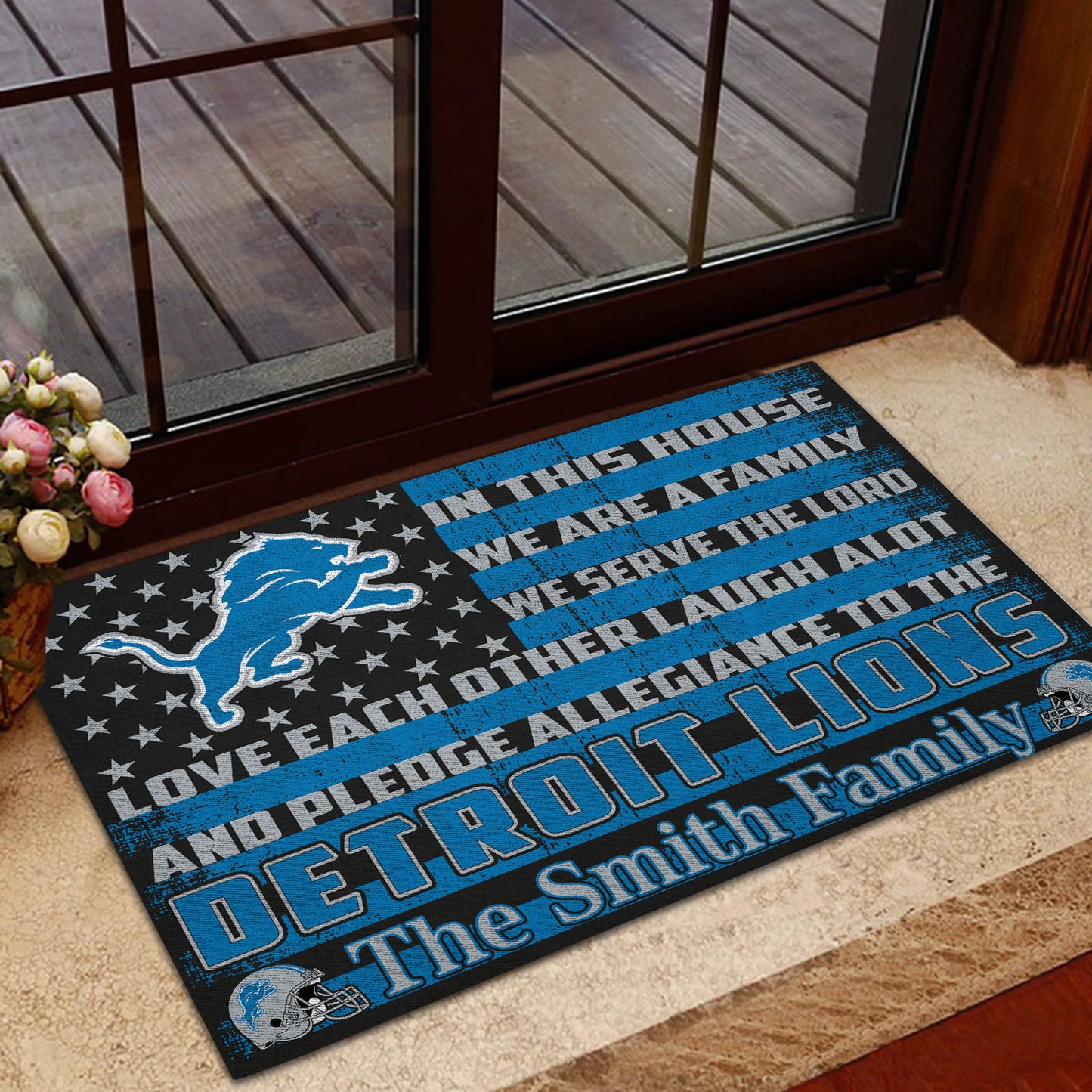 Detroit Lions Personalized Doormat BG294