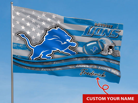Detroit Lions Personalized Flag 10