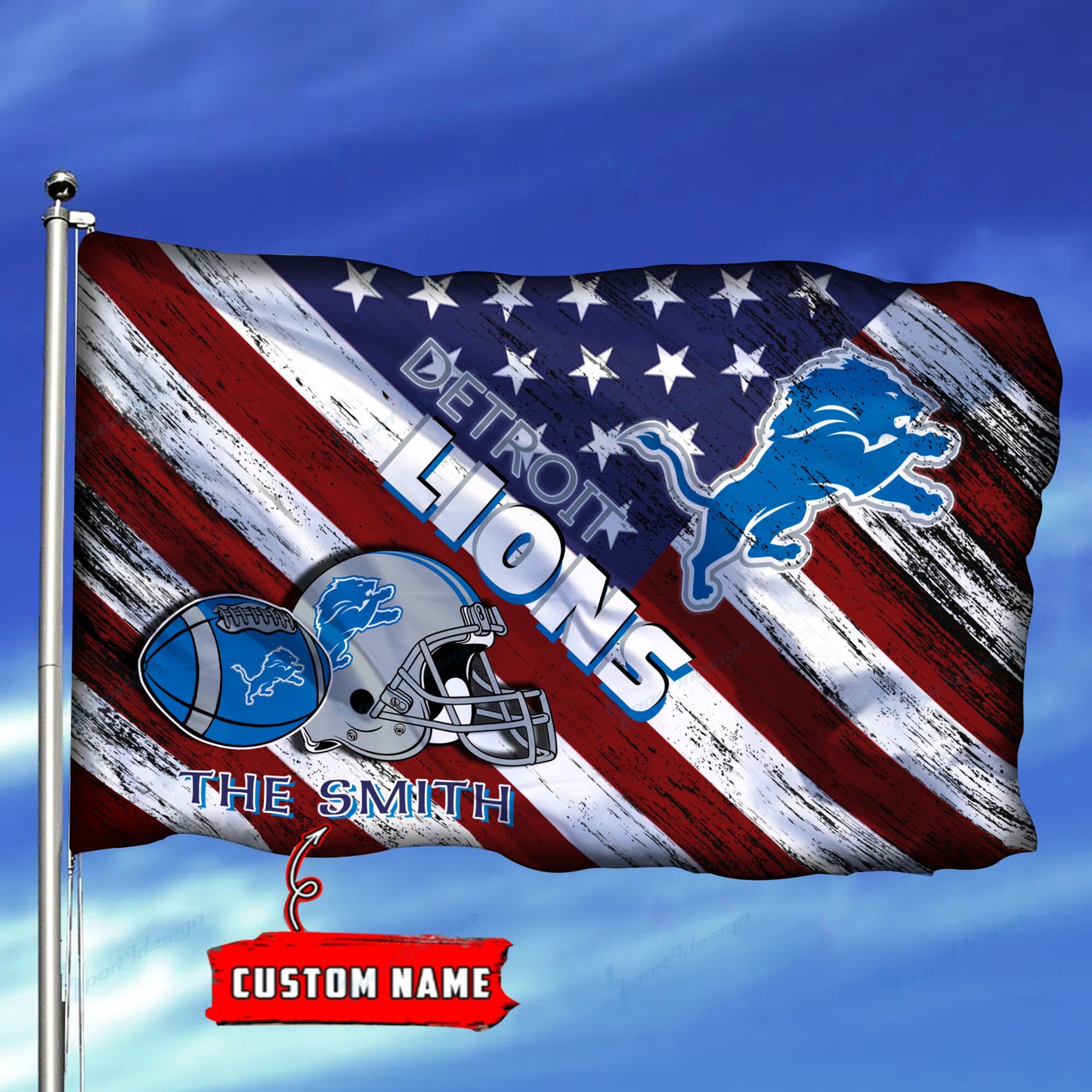 Detroit Lions Personalized Flag 145