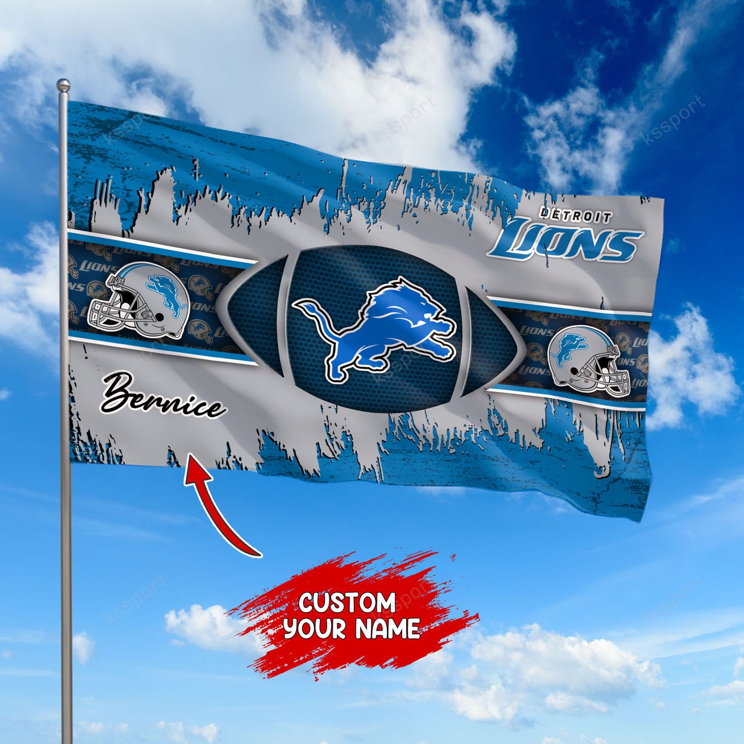 Detroit Lions Personalized Flag 383