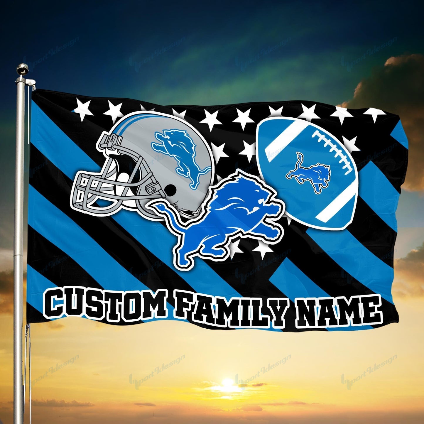 Detroit Lions Personalized Flag 74