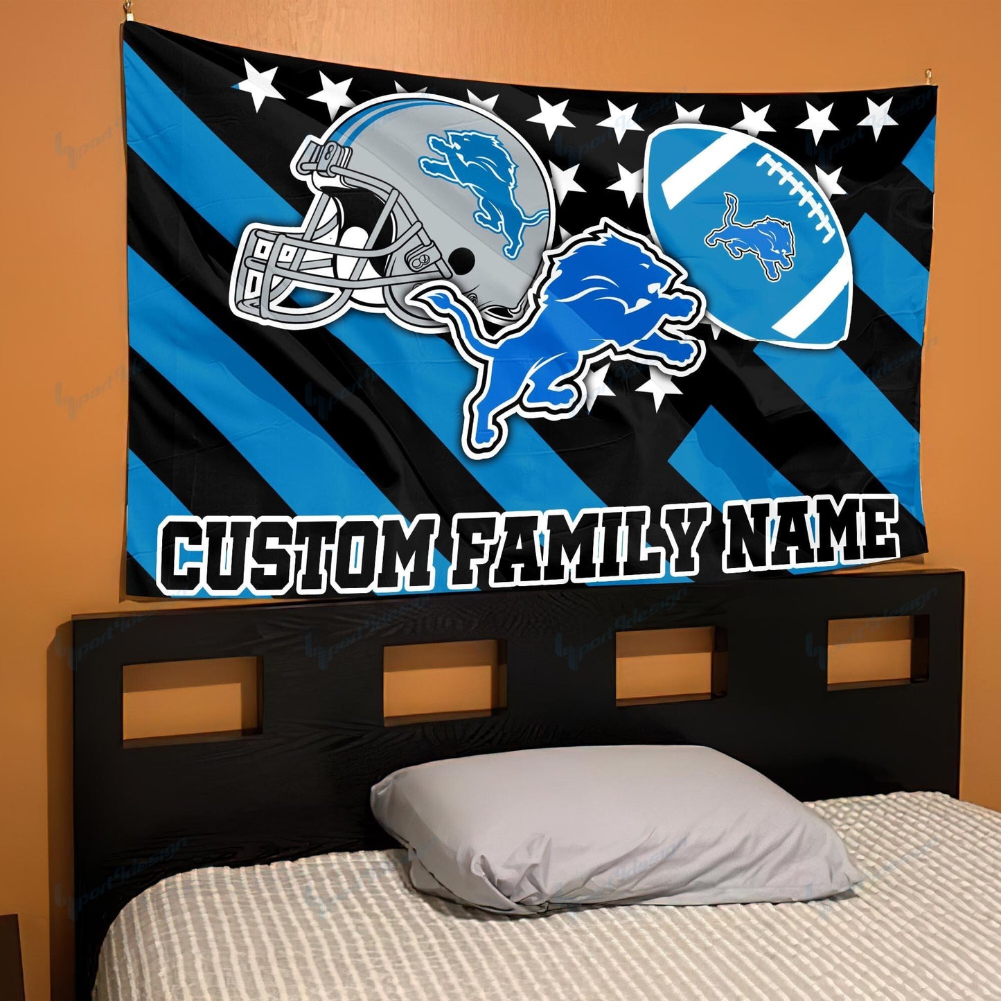 Detroit Lions Personalized Flag 74