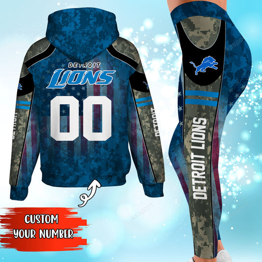 Detroit Lions Personalized Leggings And Hoodie BG73