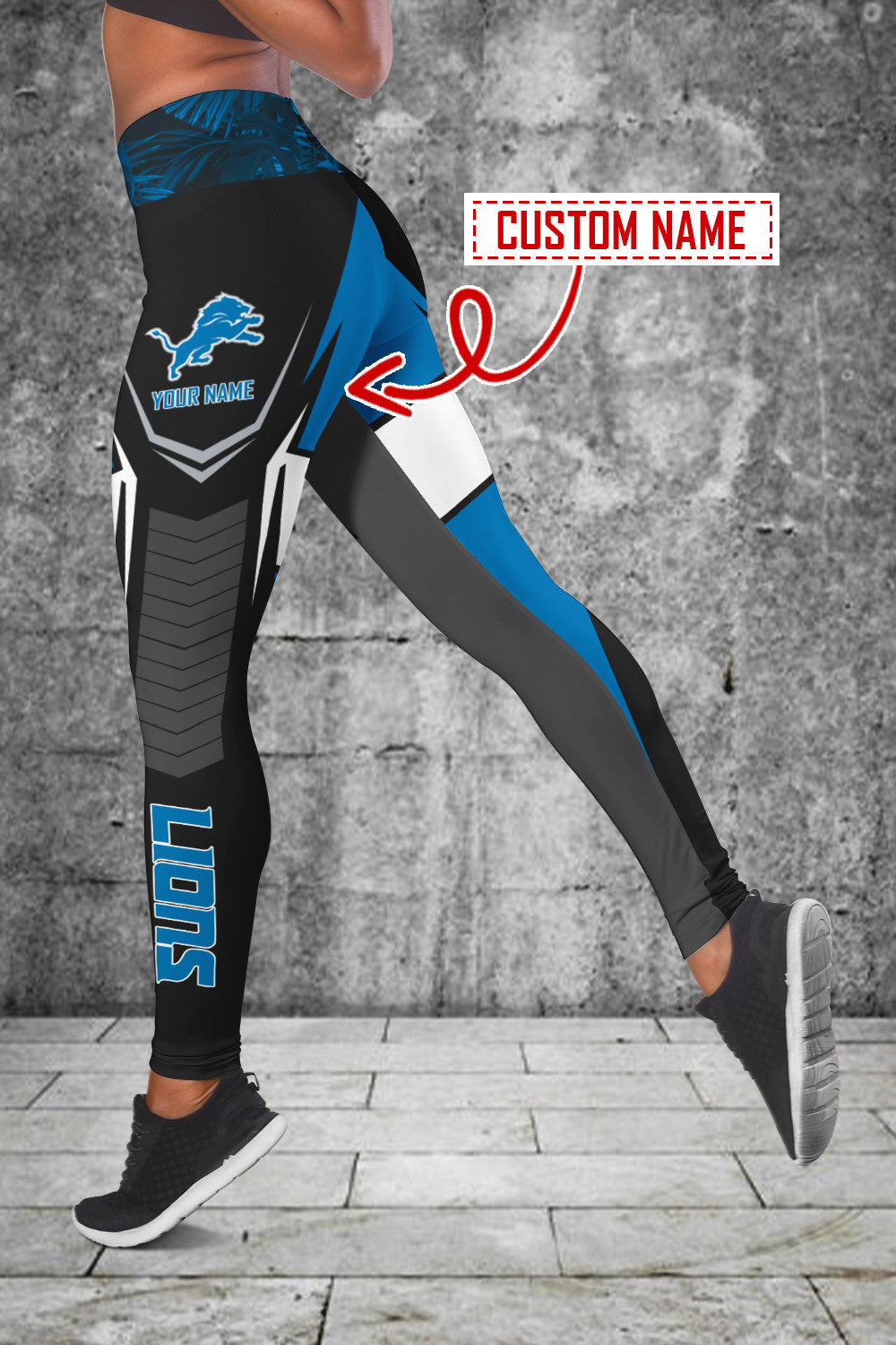 Detroit Lions Personalized Leggings And Tank Top BG100