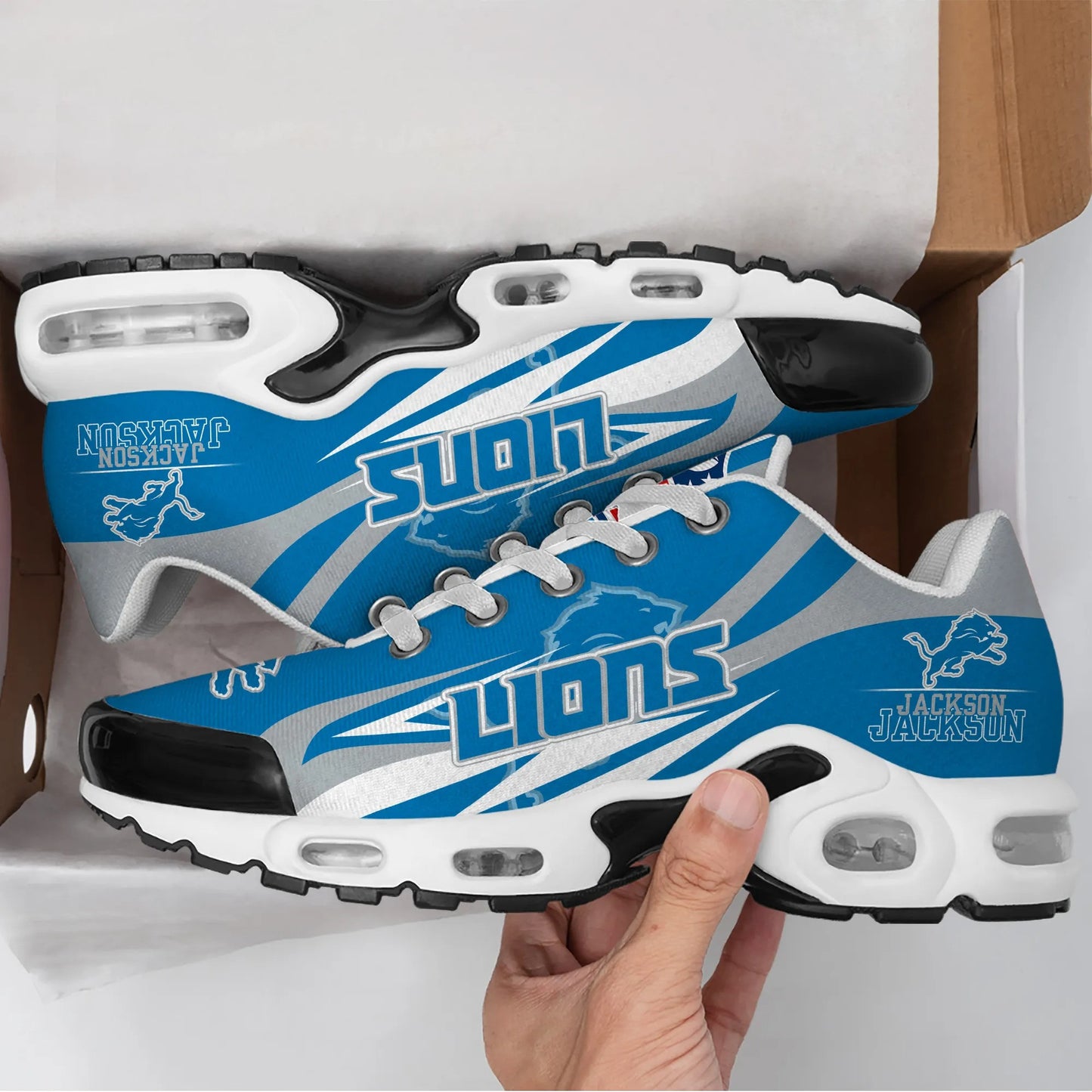 Detroit Lions Personalized Plus T-N Youth Sneakers BG90