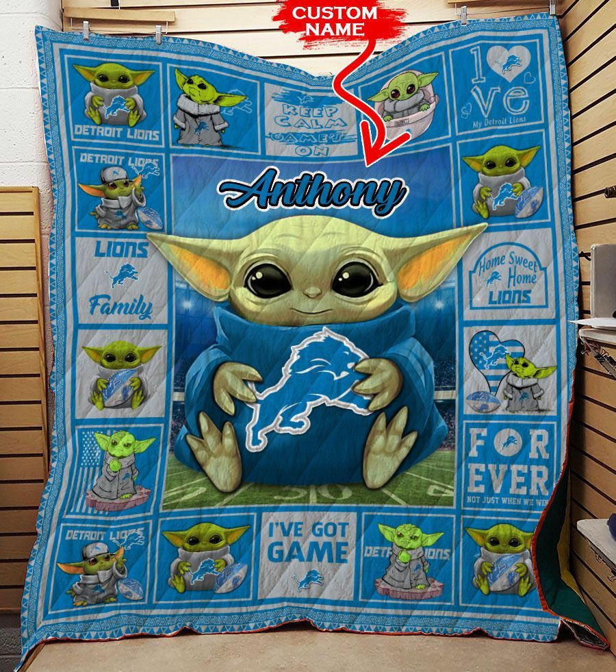 Detroit Lions Personalized Premium Quilt BG13