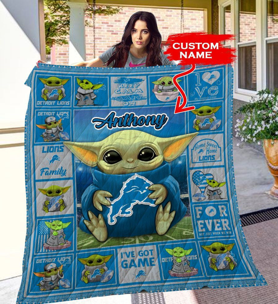 Detroit Lions Personalized Premium Quilt BG13