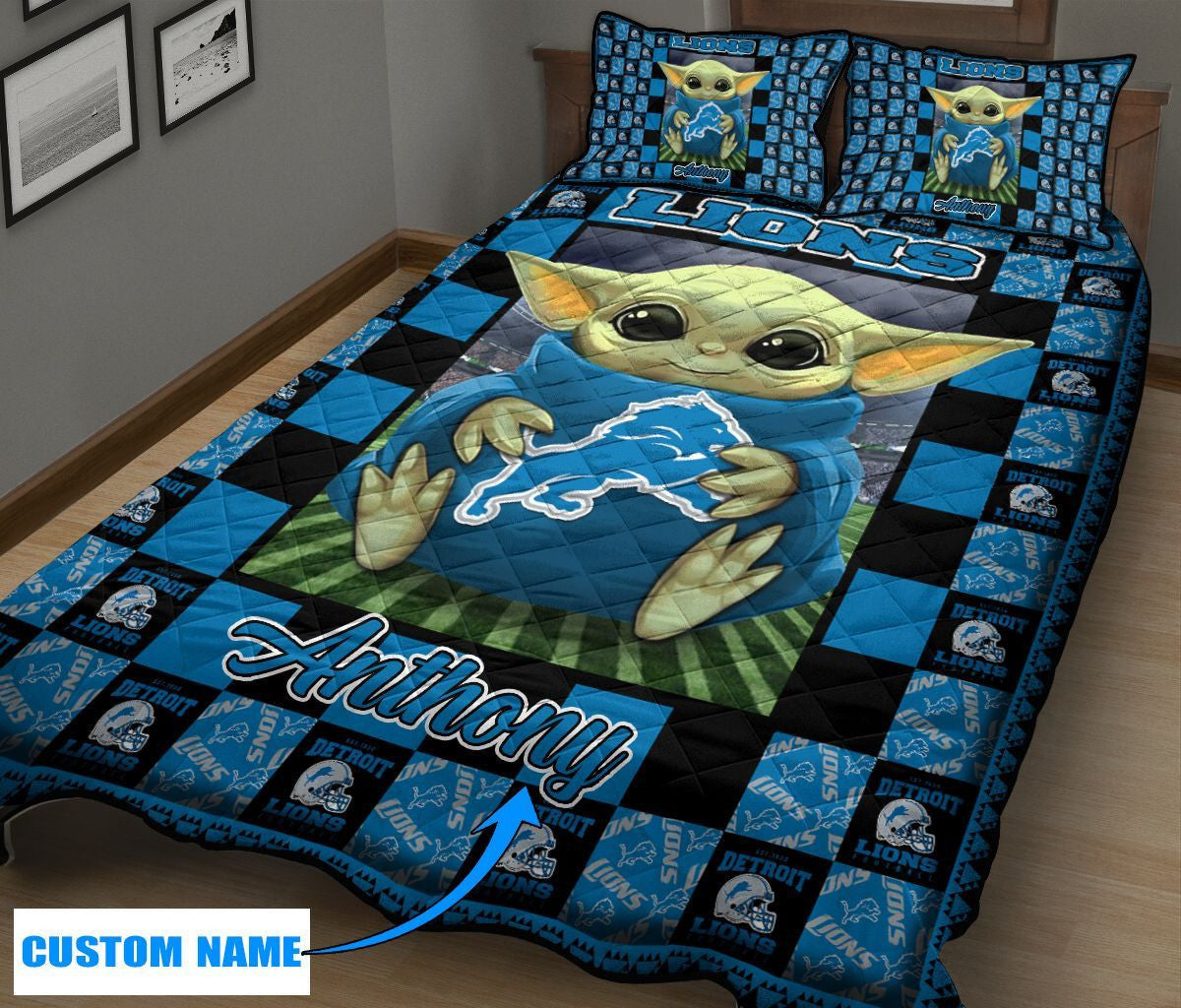 Detroit Lions Personalized Quilt Set BG42