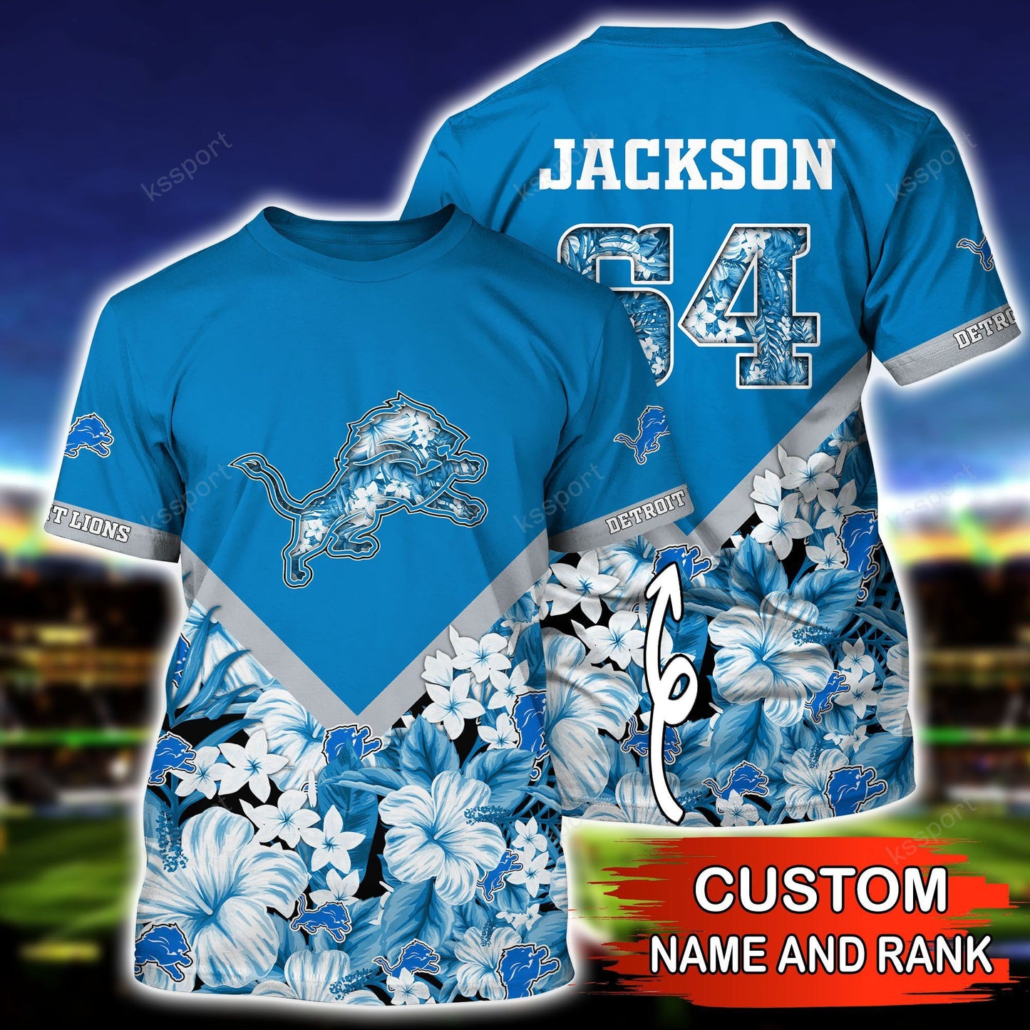 Detroit Lions Personalized Shirt and Shorts BG279