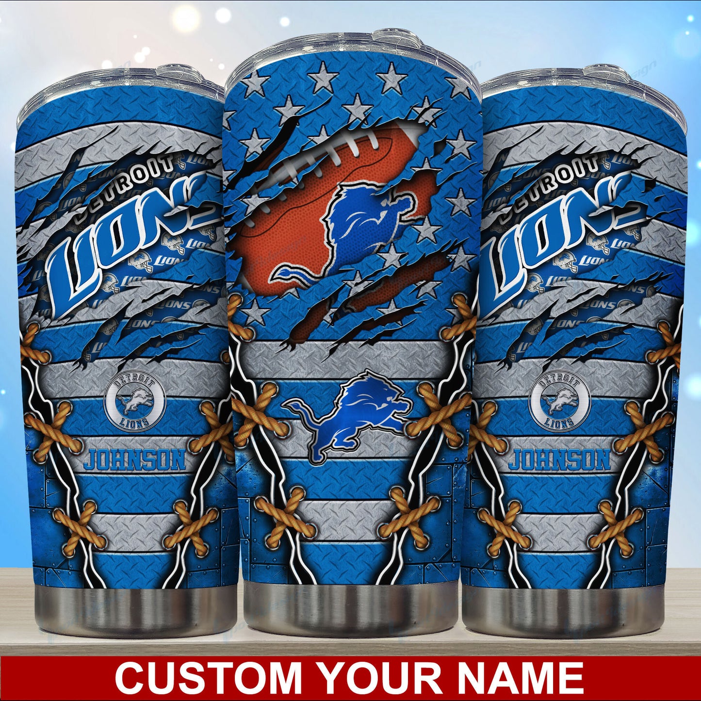 Detroit Lions Personalized Tumbler BG10