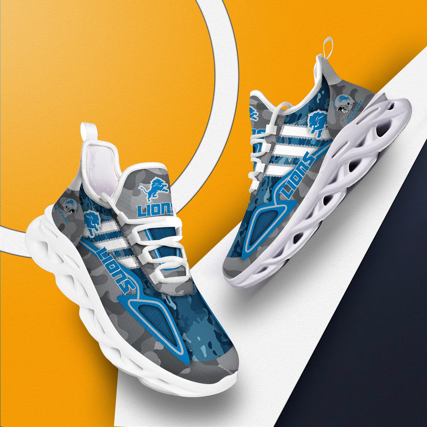 Detroit Lions Personalized Yezy Running Sneakers BB242