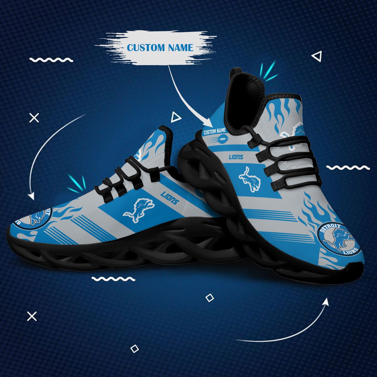 Detroit Lions Personalized Yezy Running Sneakers BB589