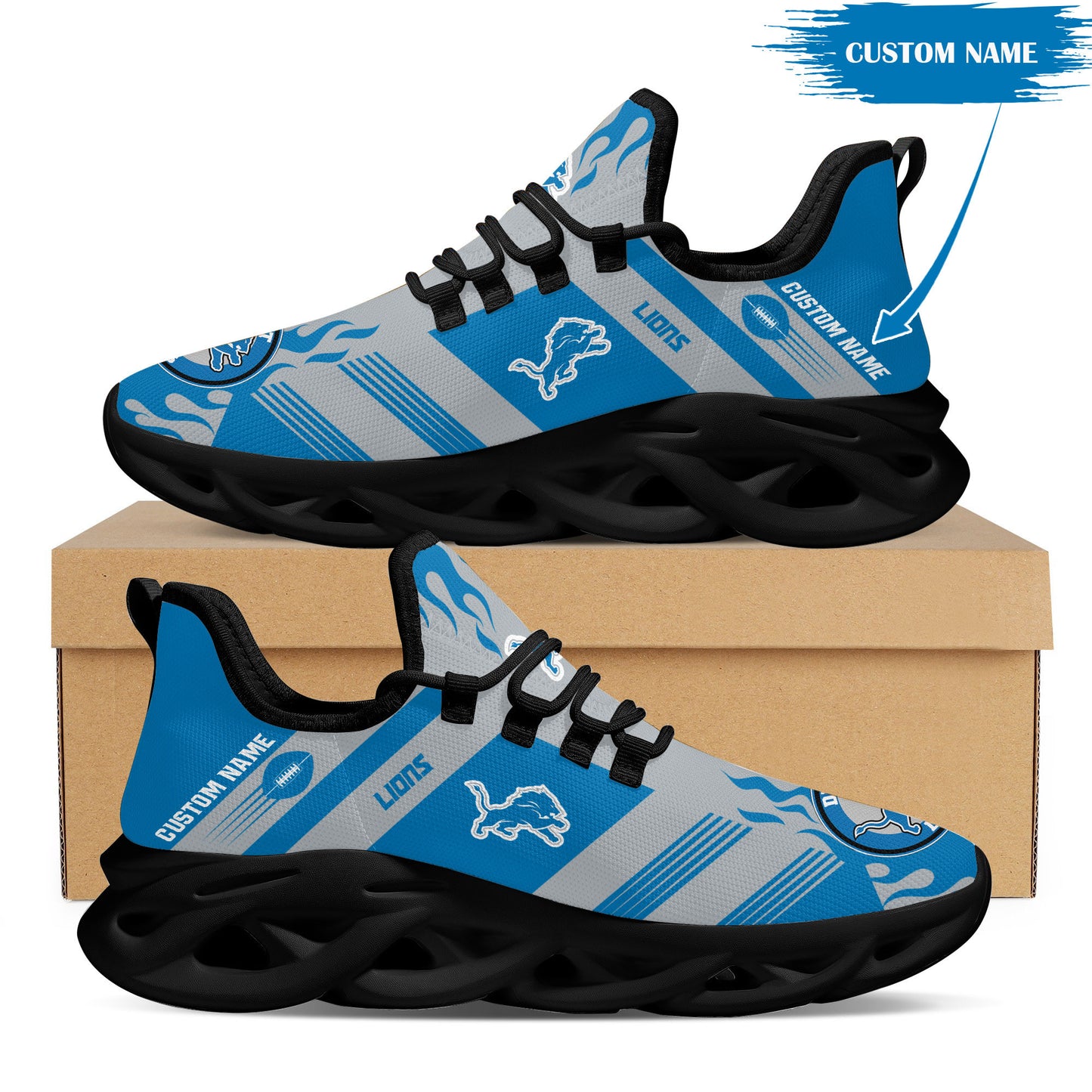 Detroit Lions Personalized Yezy Running Sneakers BB589