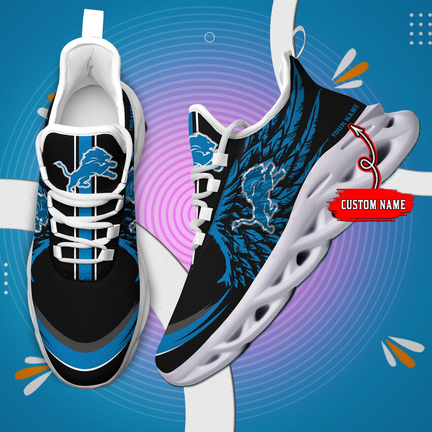 Detroit Lions Personalized Yezy Running Sneakers BB664