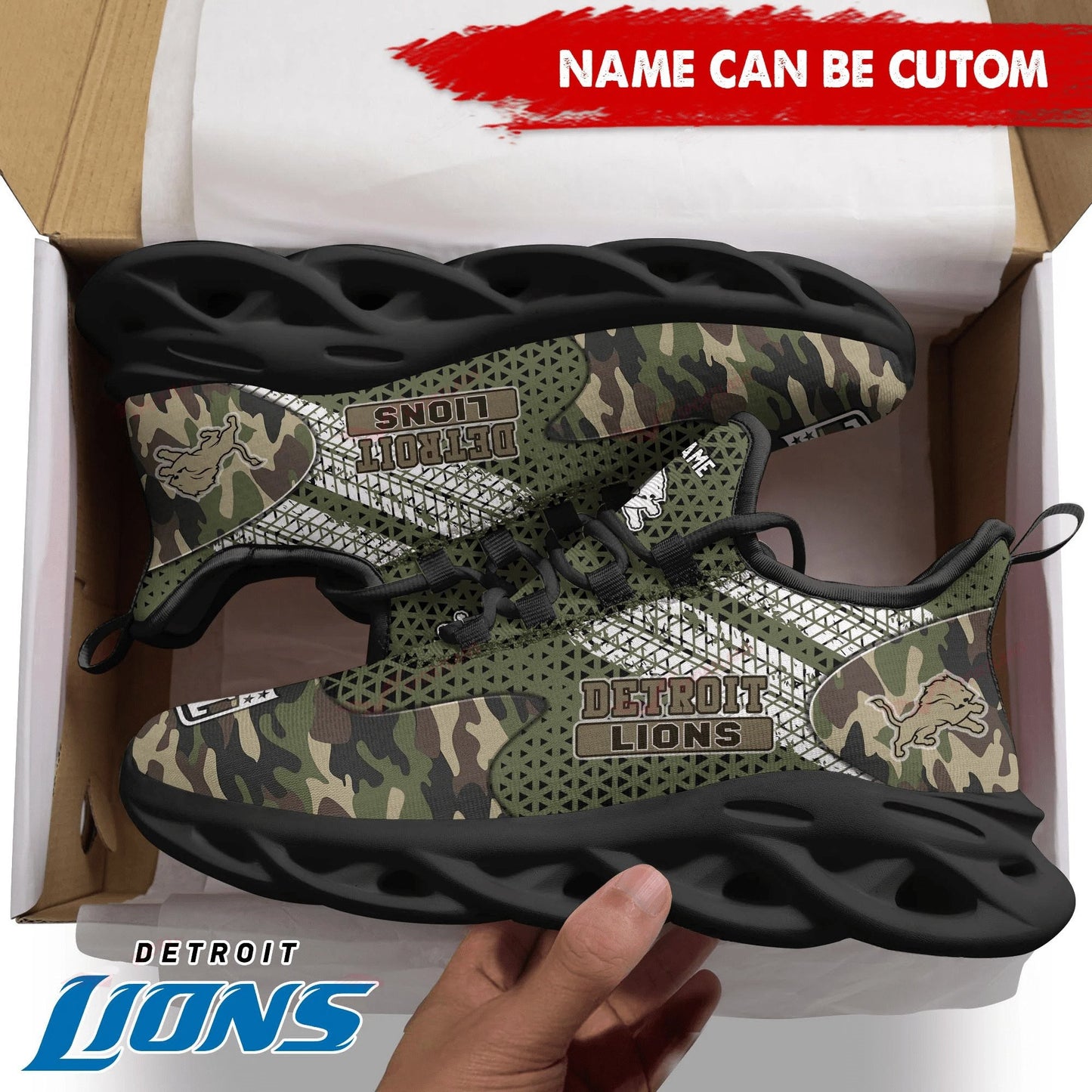 Detroit Lions Personalized Yezy Running Sneakers SPD600