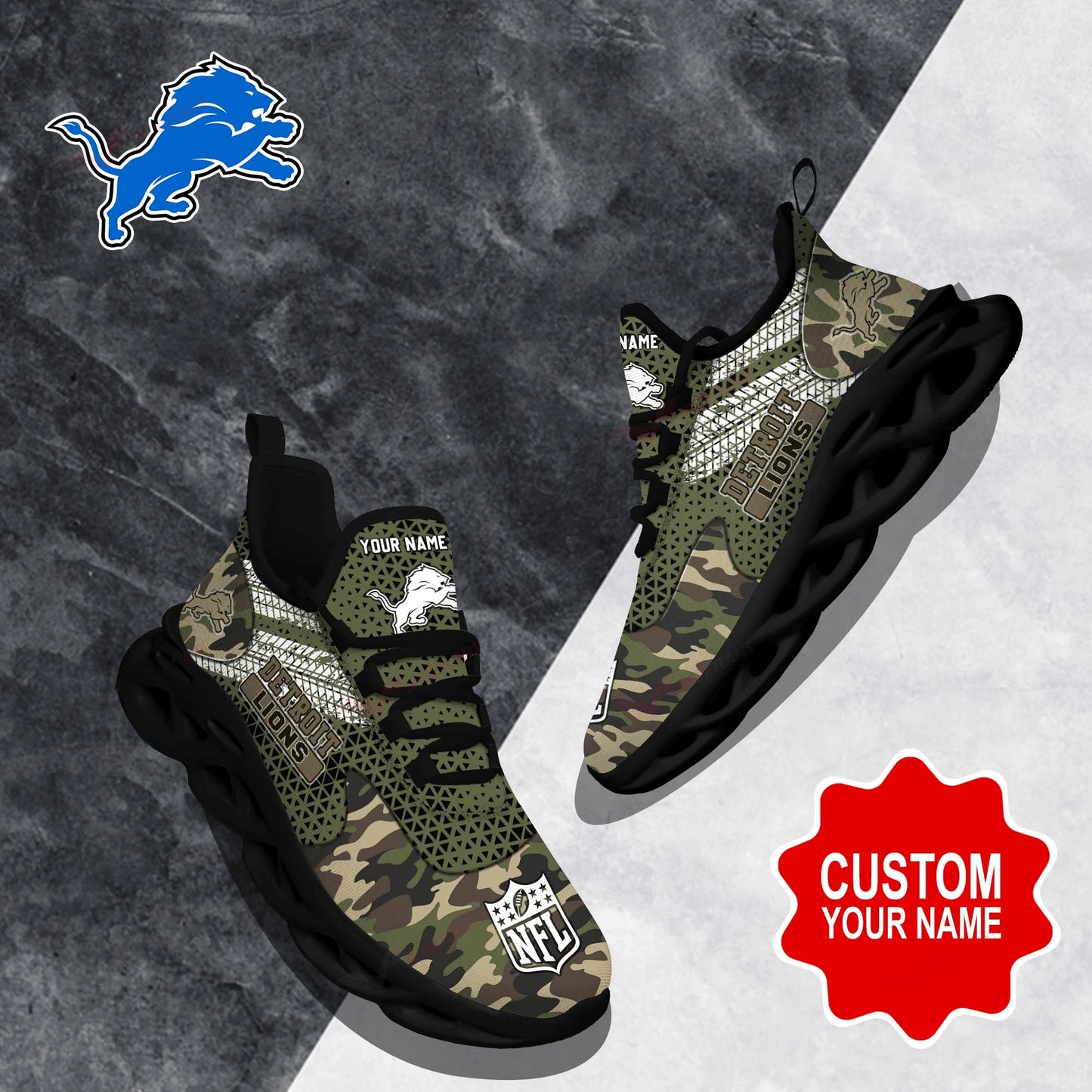 Detroit Lions Personalized Yezy Running Sneakers SPD600