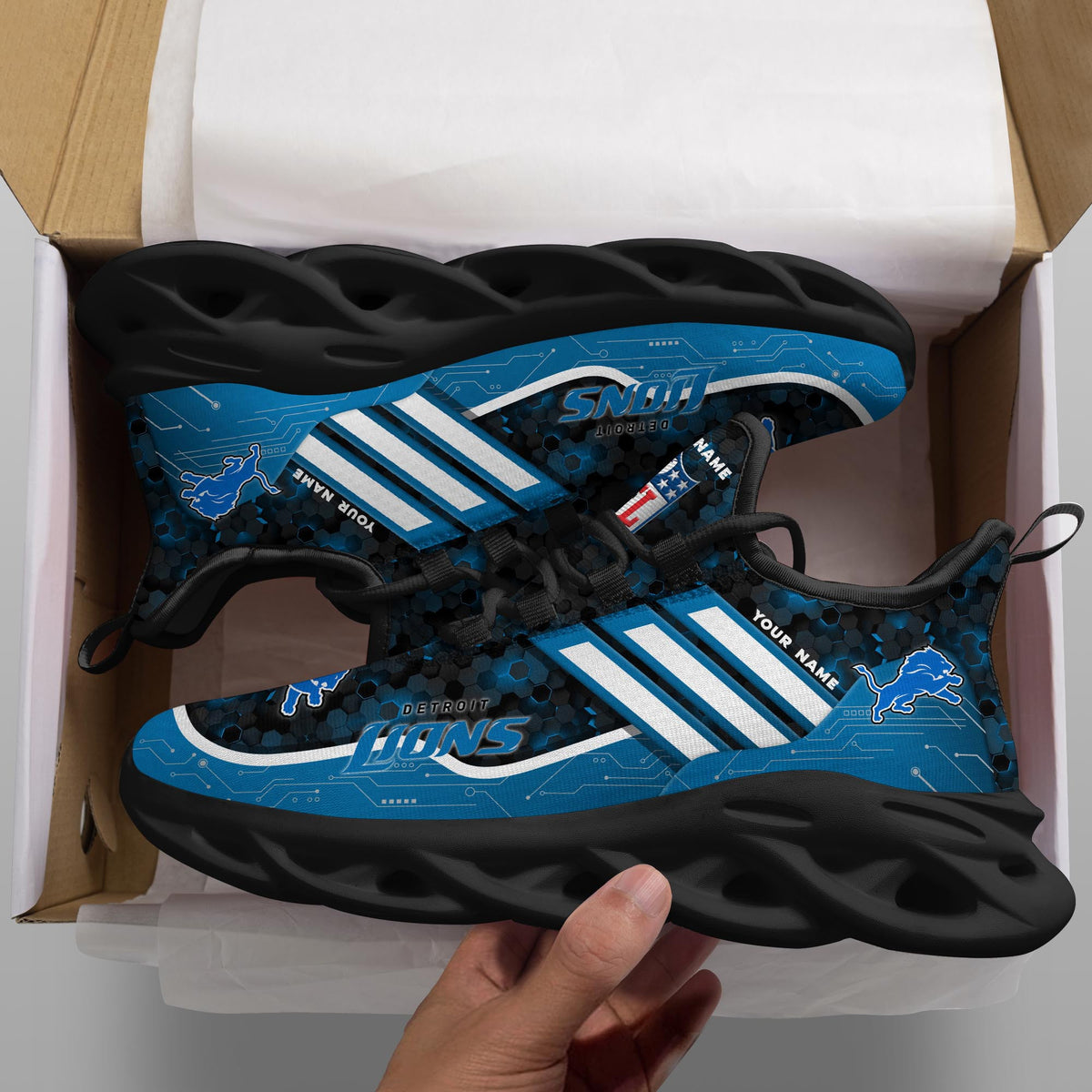 Detroit Lions Personalized Yezy Running Sneakers SPD649