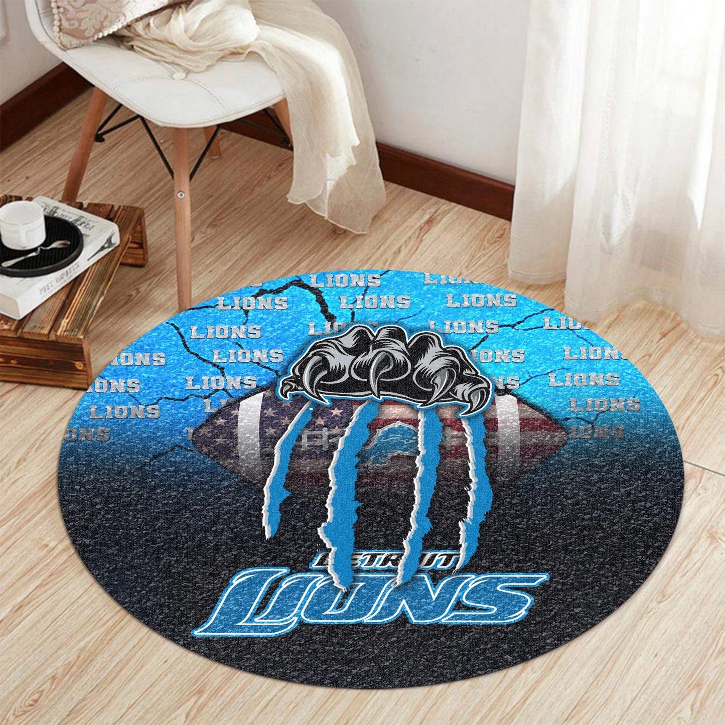 Detroit Lions Round Rug 198