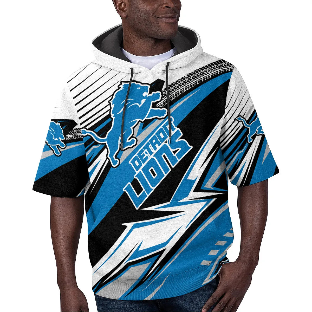 Detroit Lions Short Sleeve Hoodie BG45