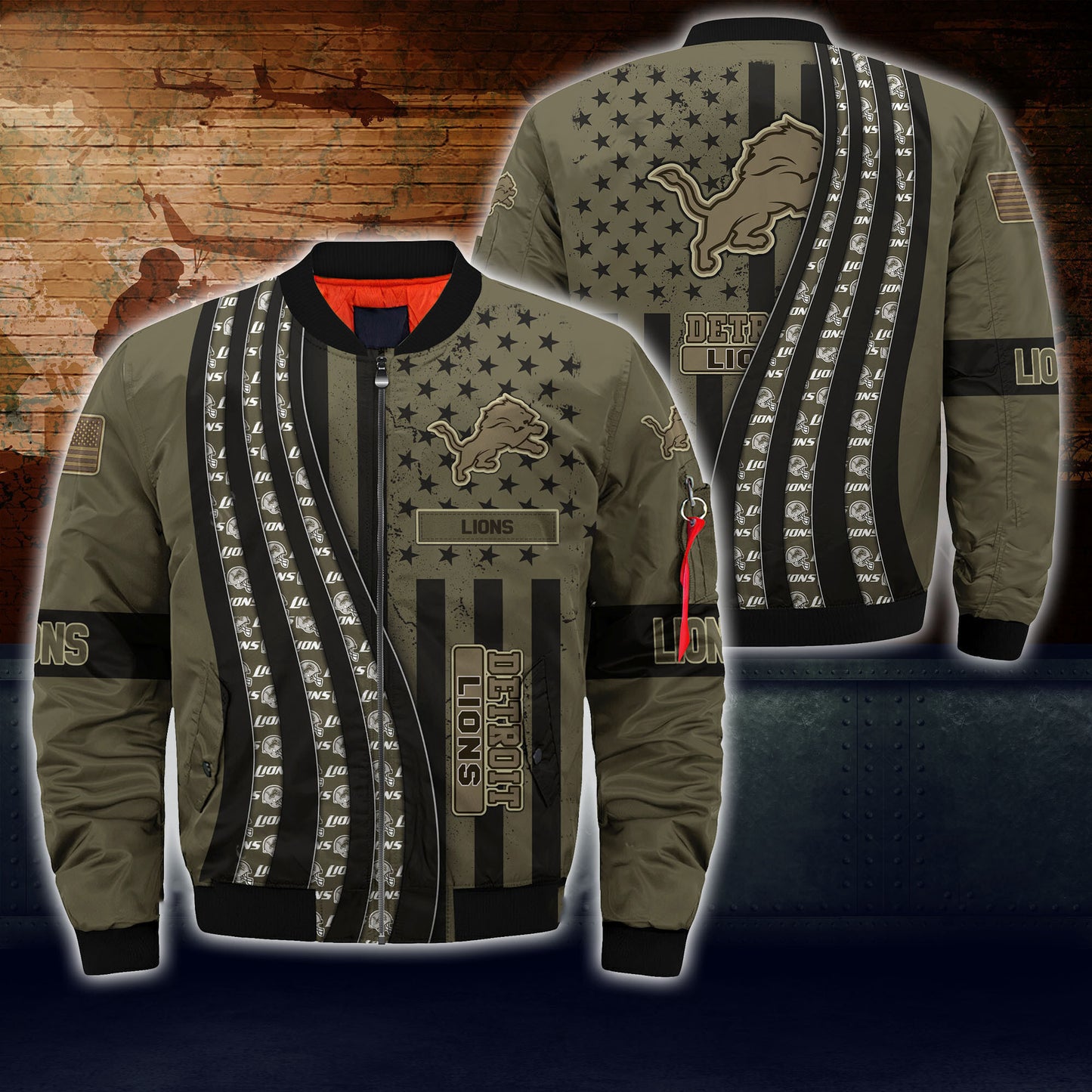 Detroit Lions Thick Bomber Jacket CS80