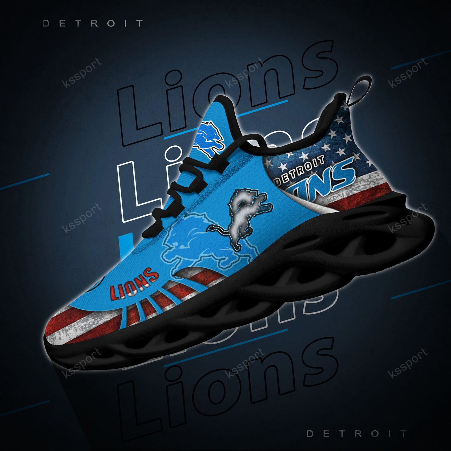 Detroit Lions Yezy Running Sneakers BG814