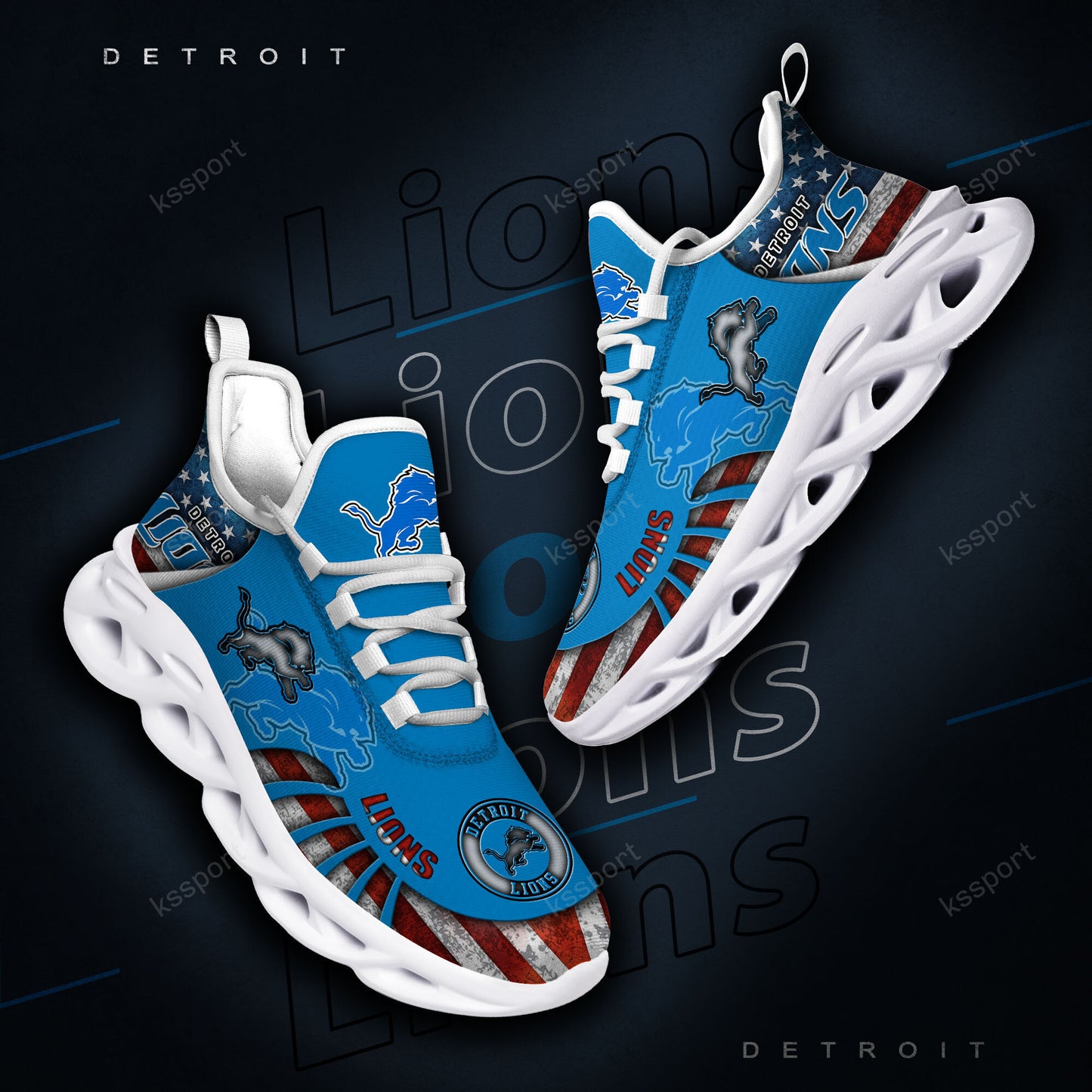 Detroit Lions Yezy Running Sneakers BG814