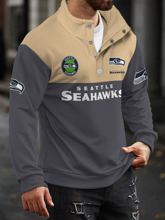 Seattle Seahawks Casual Colorful Stand Collar Sweatshirt AZBTSCSW000299