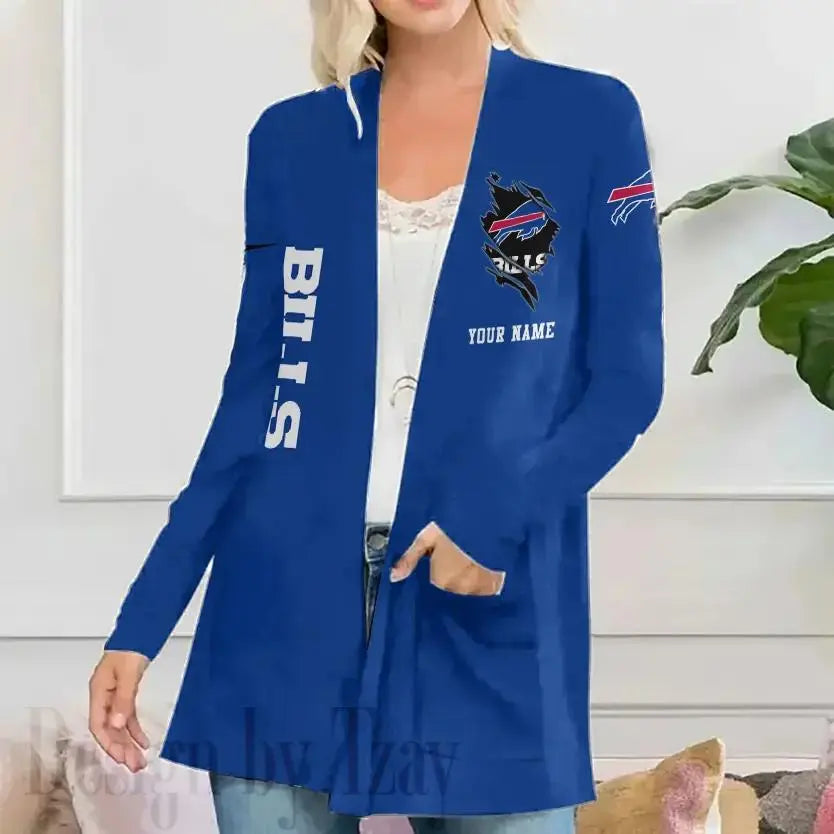 Buffalo Bills Women Patch Pocket Cardigan BT021