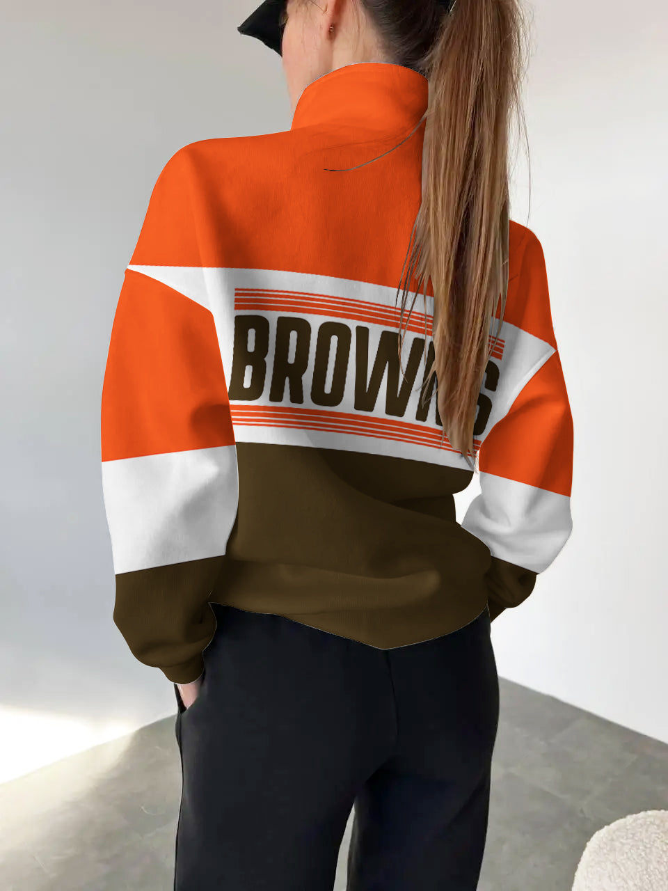 Cleveland Browns Casual Colorful Stand Collar Sweatshirt AZBTSCSW000259