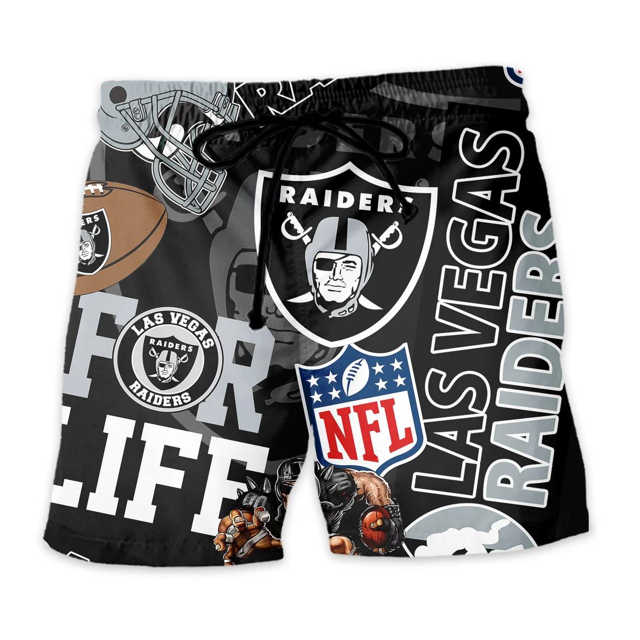 Las Vegas Raiders Custom Limited Edition For Life Hawaiian Shirt and Shorts AZHAHWSS000268