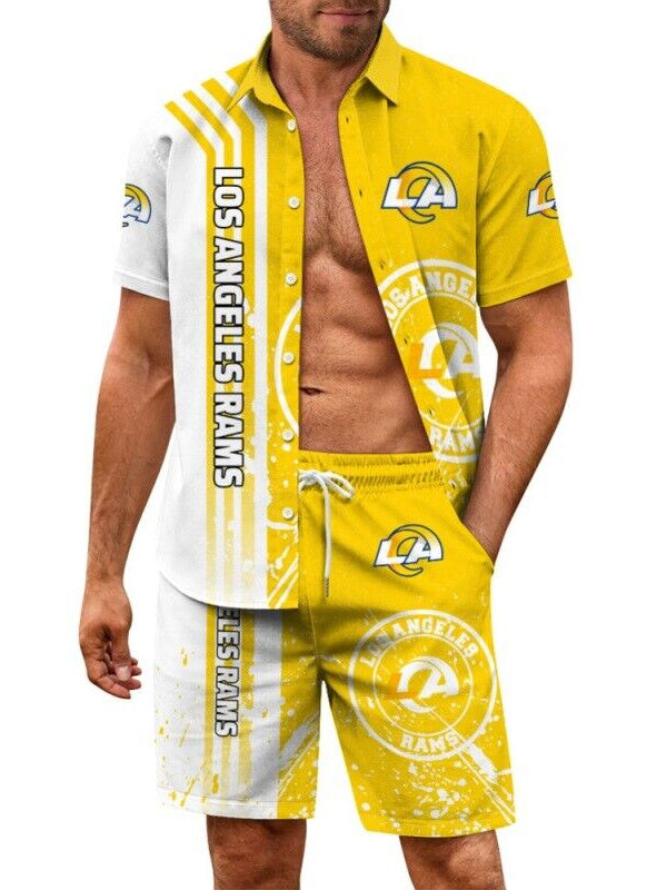 Los Angeles Rams Combo Hawaiian Shirt and Shorts AZBTHWSS000078