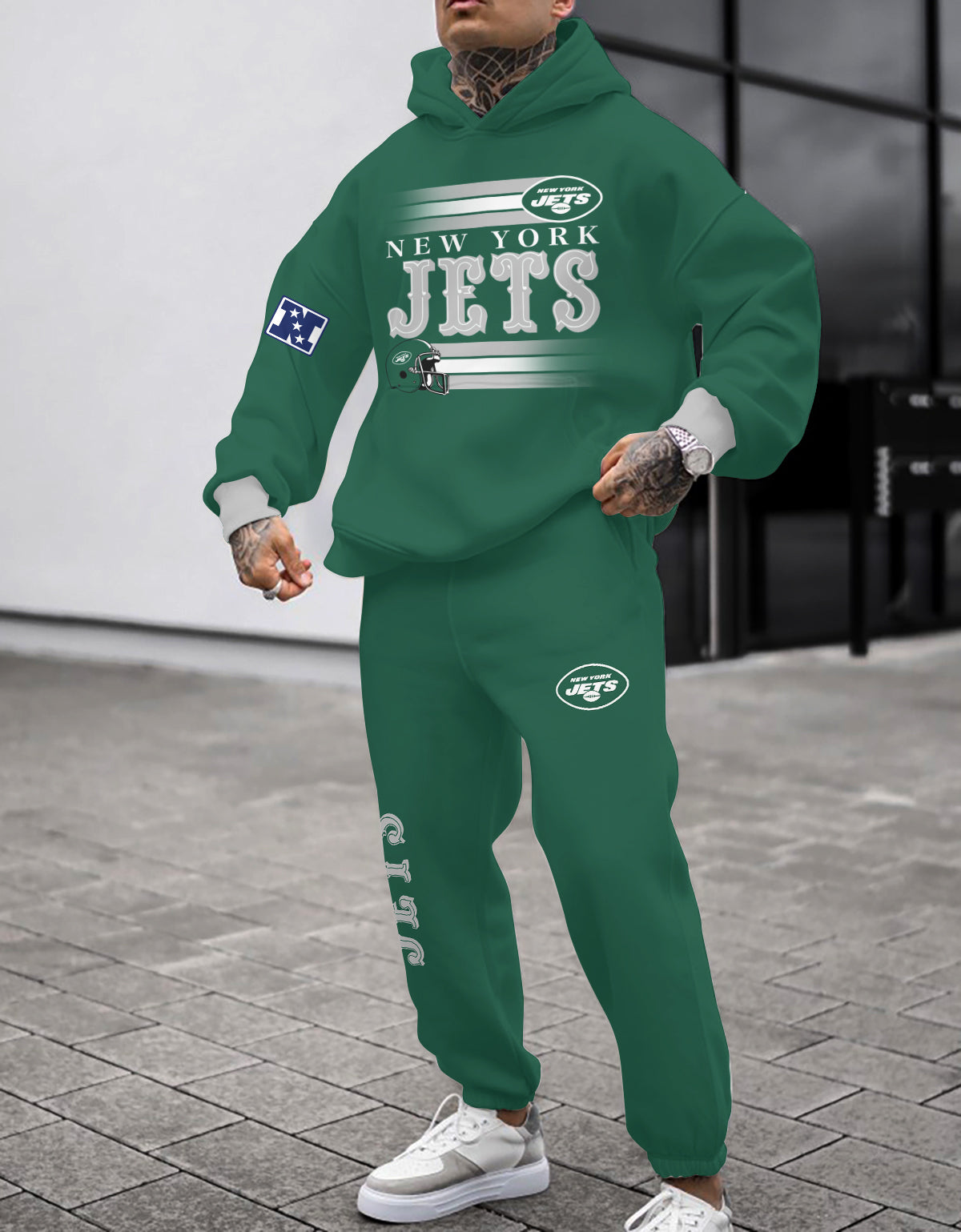 New York Jets Combo Pullover Hoodie And Sweatpants AZBTPHSP000316