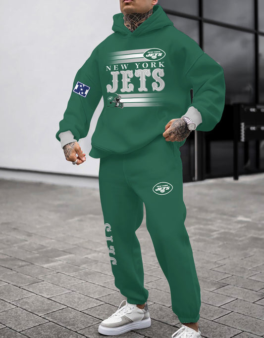 New York Jets Combo Pullover Hoodie And Sweatpants AZBTPHSP000316