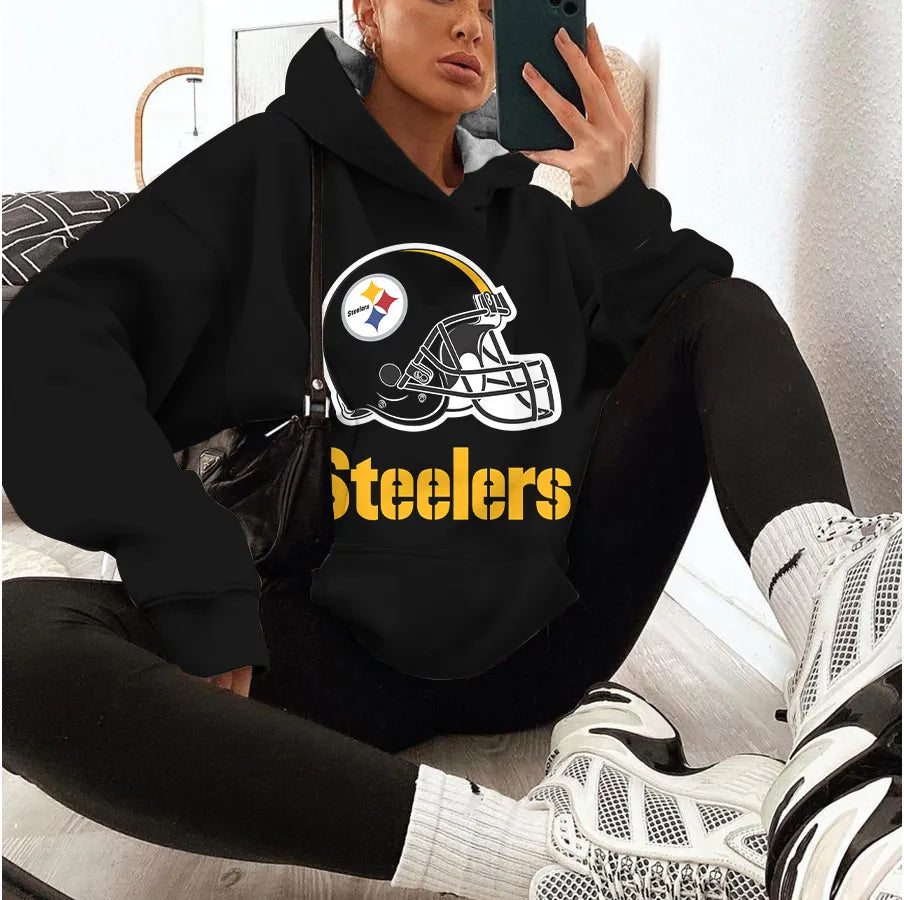 Pittsburgh Steelers Printed Hooded Pocket Pullover Hoodie AZBTPH000060