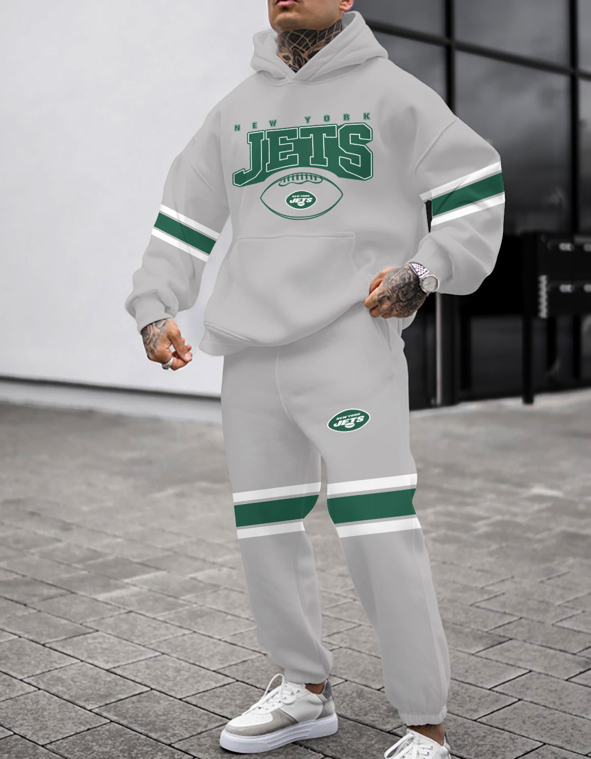 New York Jets Combo Pullover Hoodie And Sweatpants AZBTPHSP000460