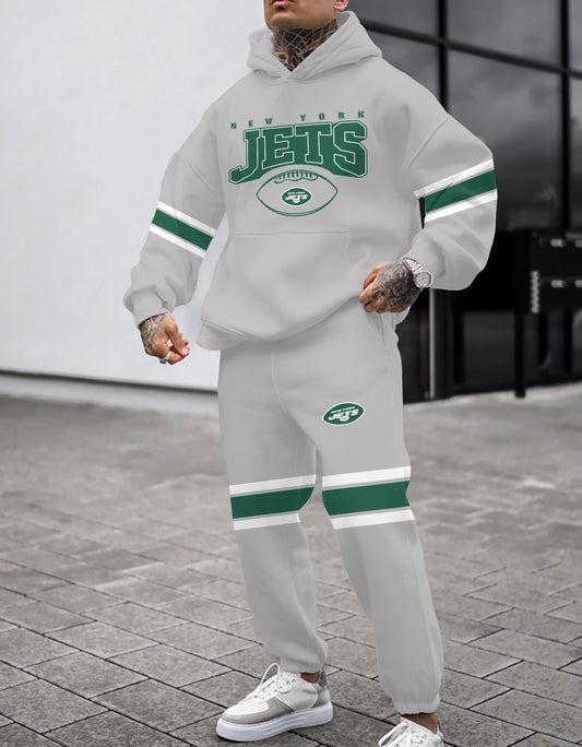 New York Jets Combo Pullover Hoodie And Sweatpants AZBTPHSP000460