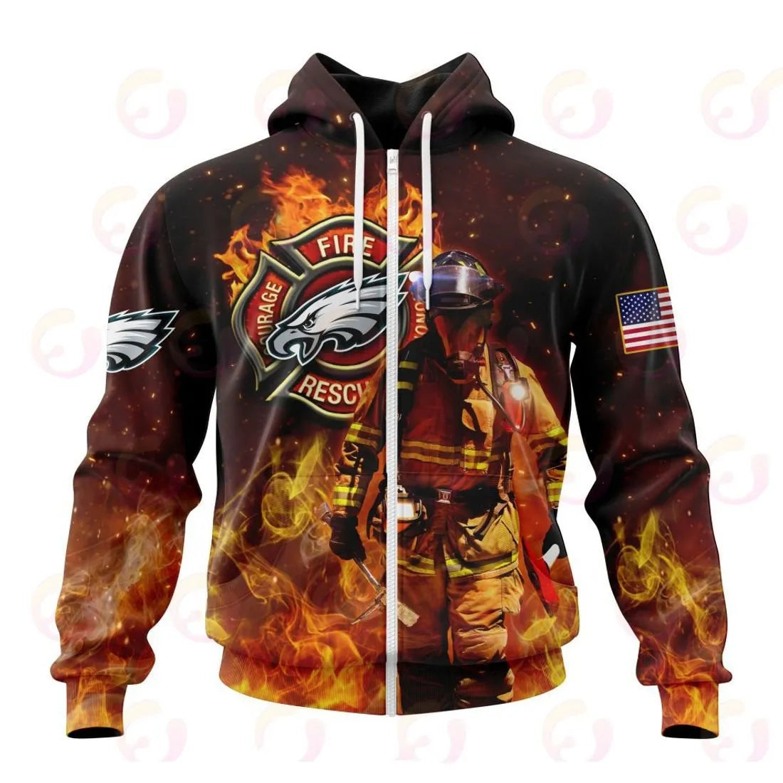 Philadelphia Eagles Honor Firefighters – First Responders All Over Printed T-shirt Sweatshirt Hoodie AZCHD849