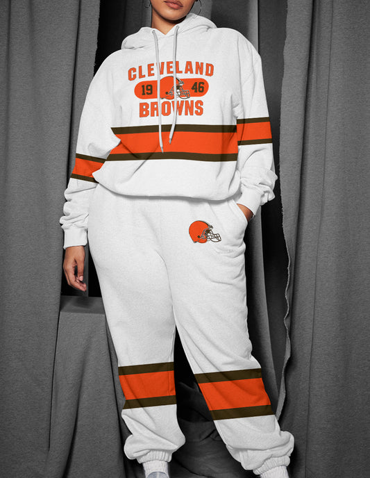 Cleveland Browns Combo Pullover Hoodie And Sweatpants AZBTPHSP000436