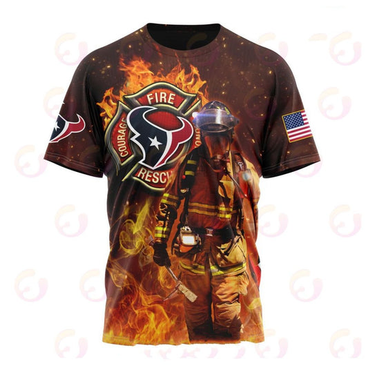 Houston Texans Honor Firefighters – First Responders All Over Printed T-shirt Sweatshirt Hoodie AZCHD836