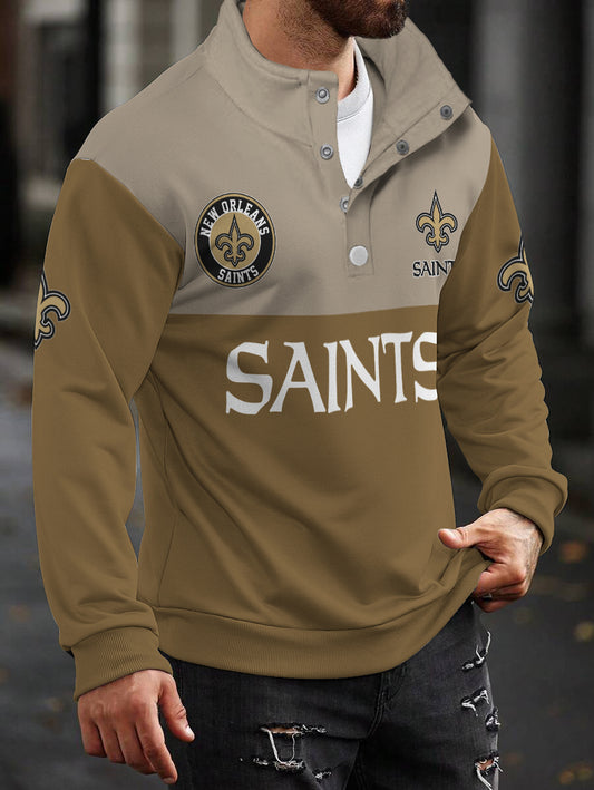 New Orleans Saints Casual Colorful Stand Collar Sweatshirt AZBTSCSW000543