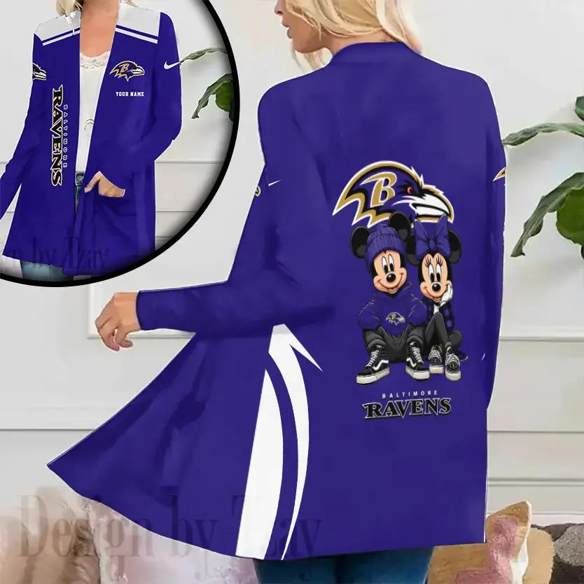 Baltimore Ravens Women Patch Pocket Cardigan BT017